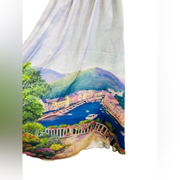 Rachel Zoe European riviera print light‎ blue swing skirt size small brand new - Picture 14 of 15